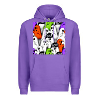 Purple boo ghosts seamless pattern Premium Hoodie - BundleAndBundleShop