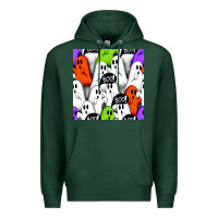 Sports Green boo ghosts seamless pattern Premium Hoodie - BundleAndBundleShop