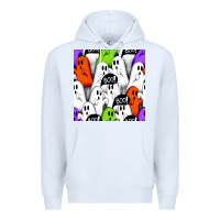 White boo ghosts seamless pattern Premium Hoodie - BundleAndBundleShop