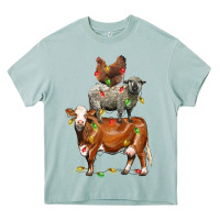 Arona Christmas cow sheep and chicken Heavy Core Tee - LillyAllenDesigns
