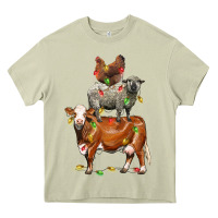 Mossy Christmas cow sheep and chicken Heavy Core Tee - LillyAllenDesigns