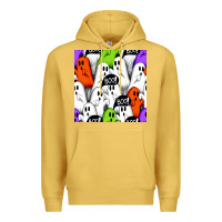 Antique Gold boo ghosts seamless pattern Premium Hoodie - BundleAndBundleShop