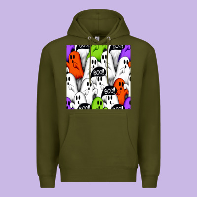 Boo Ghosts Seamless Pattern Premium Hoodie Designed By Bundleandbundleshop