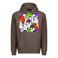 Coffee boo ghosts seamless pattern Premium Hoodie - BundleAndBundleShop