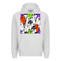 Dove Grey boo ghosts seamless pattern Premium Hoodie - BundleAndBundleShop