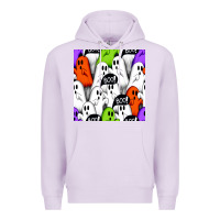 Lilac boo ghosts seamless pattern Premium Hoodie - BundleAndBundleShop