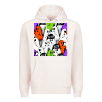 Pale Pink boo ghosts seamless pattern Premium Hoodie - BundleAndBundleShop