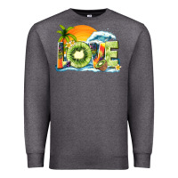 Charcoal Heather love kiwi summer Premium Sweatshirt - texasbilliewilder