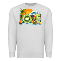 Dove Grey love kiwi summer Premium Sweatshirt - texasbilliewilder