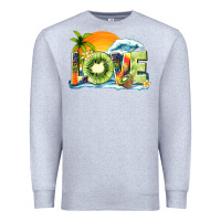 Heather Grey love kiwi summer Premium Sweatshirt - texasbilliewilder