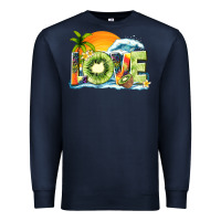 Navy love kiwi summer Premium Sweatshirt - texasbilliewilder