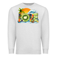 Oatmeal Heather love kiwi summer Premium Sweatshirt - texasbilliewilder