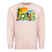 Pale Pink love kiwi summer Premium Sweatshirt - texasbilliewilder