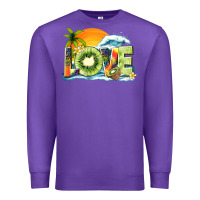Purple love kiwi summer Premium Sweatshirt - texasbilliewilder
