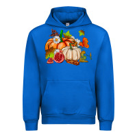 Cobalt pumpkins daisies and fall leaf's ado Urban Hoodie - AdoDesignShop