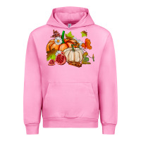 Fuchsia Pink pumpkins daisies and fall leaf's ado Urban Hoodie - AdoDesignShop