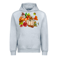 Heather Grey pumpkins daisies and fall leaf's ado Urban Hoodie - AdoDesignShop
