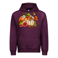 Mauve Wine pumpkins daisies and fall leaf's ado Urban Hoodie - AdoDesignShop