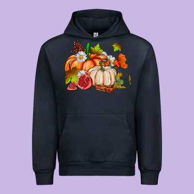 Pumpkins Daisies And Fall Leaf's Ado Urban Hoodie Designed By Adodesignshop