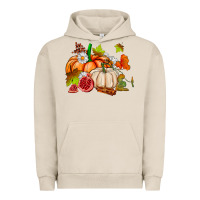 Pigment French Oak pumpkins daisies and fall leaf's ado Urban Hoodie - AdoDesignShop