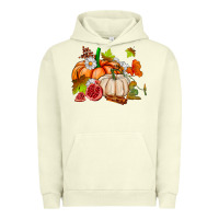 Pigment Pistachio pumpkins daisies and fall leaf's ado Urban Hoodie - AdoDesignShop