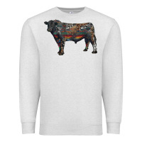 Black Angus Bull With Western Patterns Premium Sweatshirt | Teevron