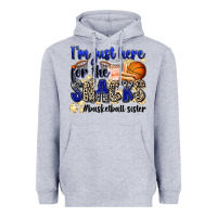 Heather Grey i'm just here for the snacks #basketball sister Heavyweight Hoodie - Zillion Design Studio