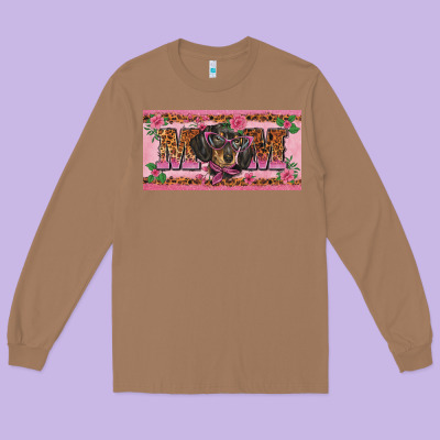 Danchshund Mom License Plate Template Long Sleeve Tee Designed By Barkaloodesign