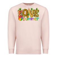 Pale Pink love summer with pineapple Premium Sweatshirt - texasbilliewilder