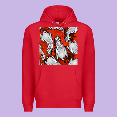Flying Ghosts Seamless Pattern Premium Hoodie Designed By Bundleandbundleshop