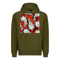 Army Green flying ghosts seamless pattern Premium Hoodie - BundleAndBundleShop