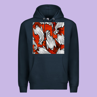 Flying Ghosts Seamless Pattern Premium Hoodie Designed By Bundleandbundleshop