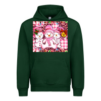 Forest Green pink snowgirls Urban Hoodie - AdoDesignShop