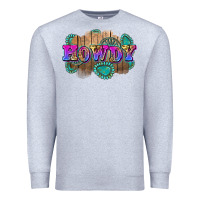 Heather Grey howdy Premium Sweatshirt - Zillion Design Studio