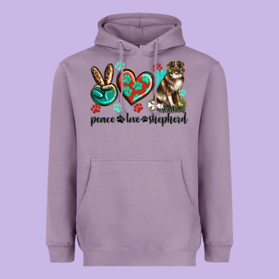Heavyweight Hoodie peace love australian shepherd