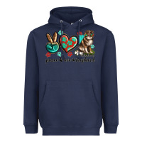 Navy peace love australian shepherd Heavyweight Hoodie - texasbilliewilder