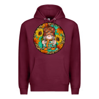 Burgundy fall gnomes round earrings 2 Premium Hoodie - Artiststas