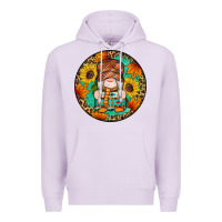 Lilac fall gnomes round earrings 2 Premium Hoodie - Artiststas