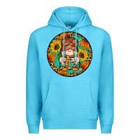 Ocean Blue fall gnomes round earrings 2 Premium Hoodie - Artiststas