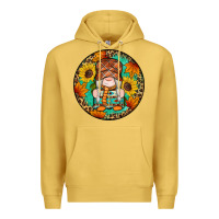 Antique Gold fall gnomes round earrings 2 Premium Hoodie - Artiststas