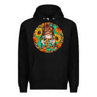 Black fall gnomes round earrings 2 Premium Hoodie - Artiststas
