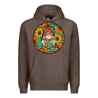 Coffee fall gnomes round earrings 2 Premium Hoodie - Artiststas
