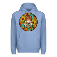 Colony Blue fall gnomes round earrings 2 Premium Hoodie - Artiststas
