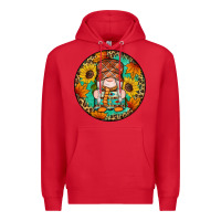 Red fall gnomes round earrings 2 Premium Hoodie - Artiststas