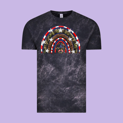 Usa Camouflage Rainbow Vintage Tee Designed By Artiststas