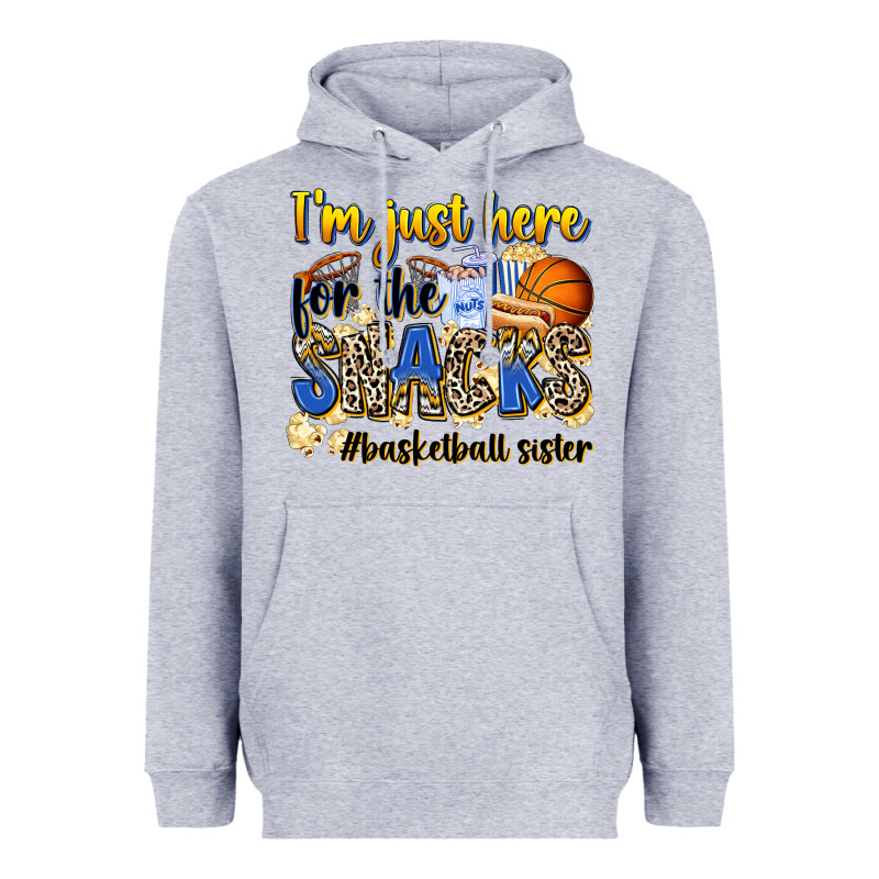 Im Just Here For The Snacks Basketball Sister Heavyweight Hoodie by Zillion Design Studio | Teevron
