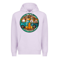 Lilac fall gnomes round earrings 3 Premium Hoodie - Artiststas