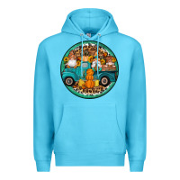 Ocean Blue fall gnomes round earrings 3 Premium Hoodie - Artiststas