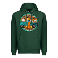 Sports Green fall gnomes round earrings 3 Premium Hoodie - Artiststas