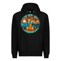 Black fall gnomes round earrings 3 Premium Hoodie - Artiststas